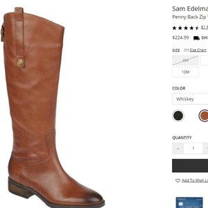 Sam Edelman Penny Back Zip Heel Riding Boots